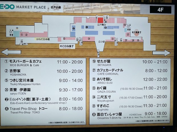 羽田空港江戸小路案内板