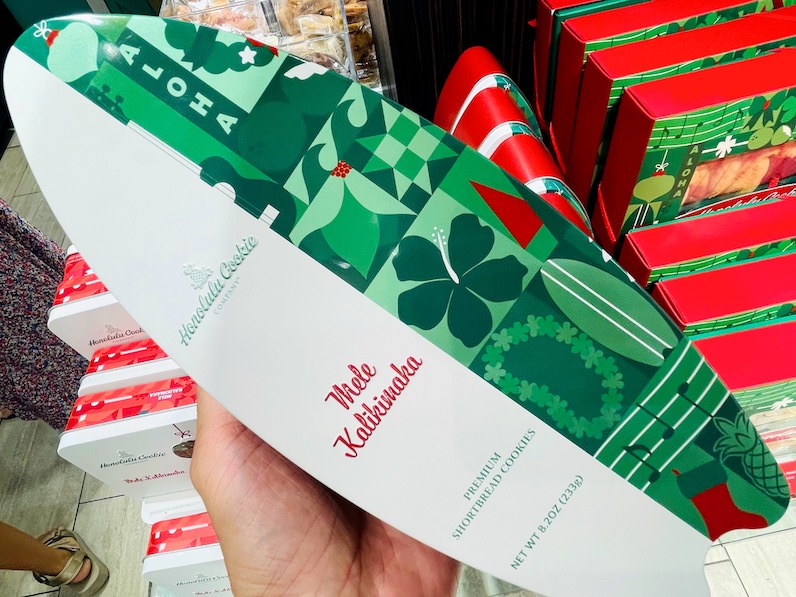 ホノルルクッキーカンパニーのクリスマス限定パッケージサーフボード型